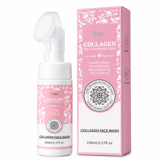 TWG Collagen Facial Cleansing Foam with Brush, 150ml
